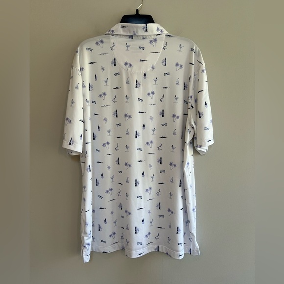 Straight Down Men's Performance Coastal Polo in White, size L - Picture 2 of 9